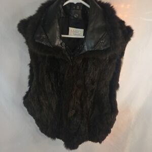 Beautiful‎ Andrew Marc  Zealand Opossum Vest Women's  M Lined Leather Trim